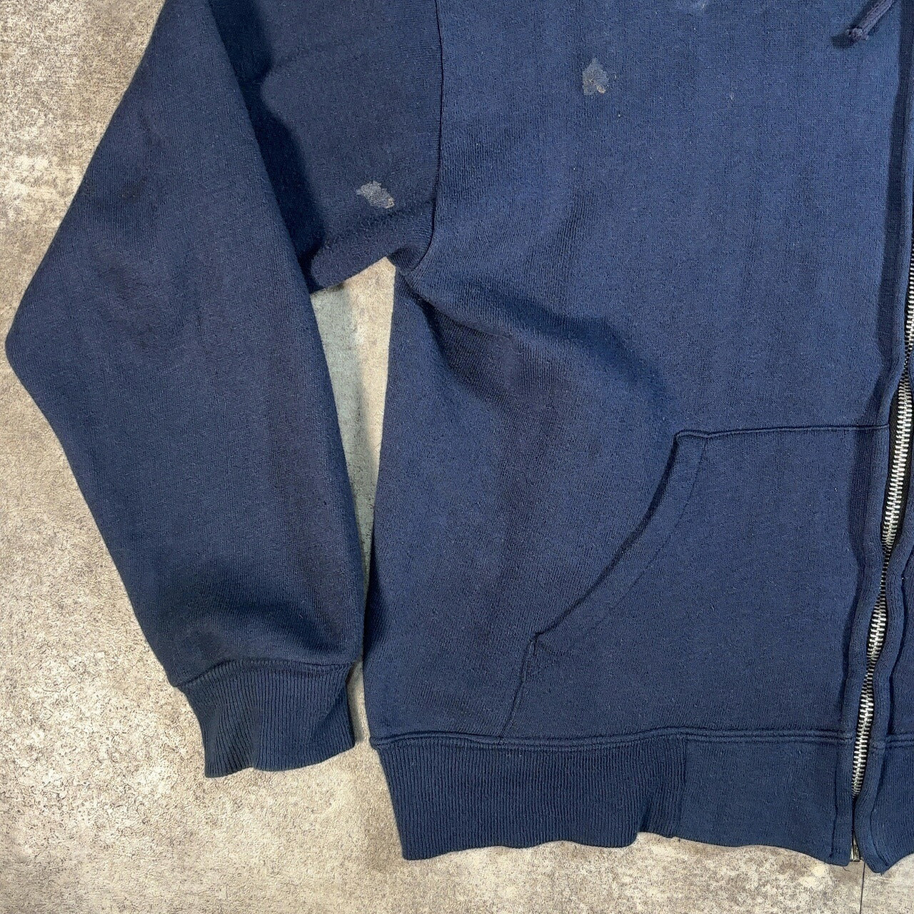 IDEAL 60s Vintage Navy Full Zip Hoodie Size L