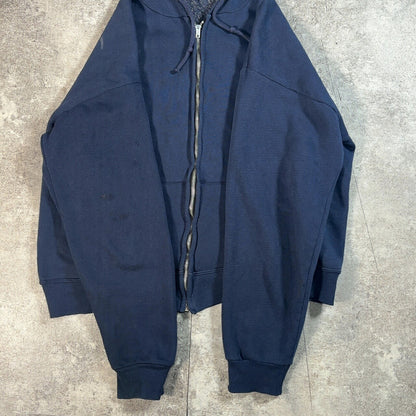 IDEAL 60s Vintage Navy Full Zip Hoodie Size L