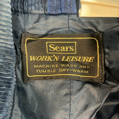 Sears 70s Corduroy Collar Chainstitch Sweater Navy Size L