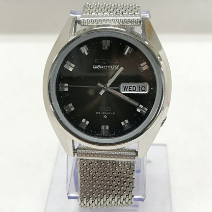 SEIKO 5ACTUS Automatic Black Dial Silver Watch Size ONE SIZE