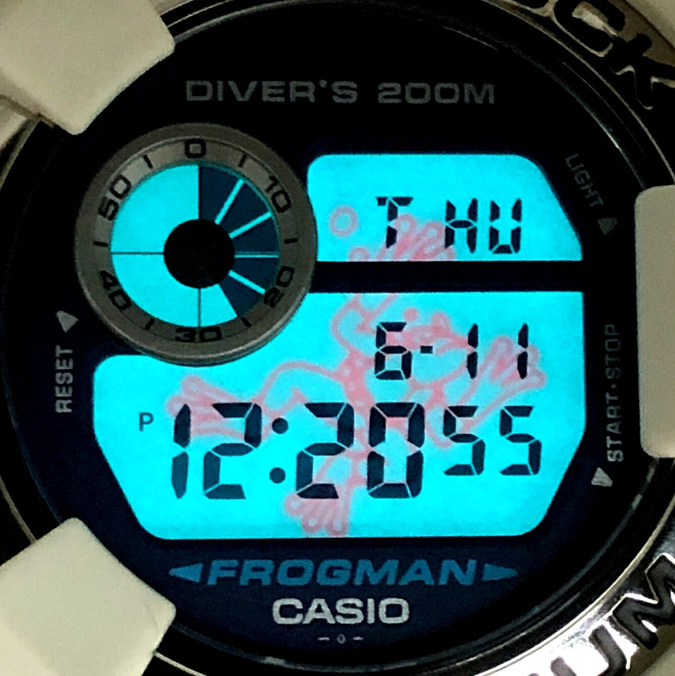 G-SHOCK FROGMAN Men in White Gray EL Watch Size ONE SIZE