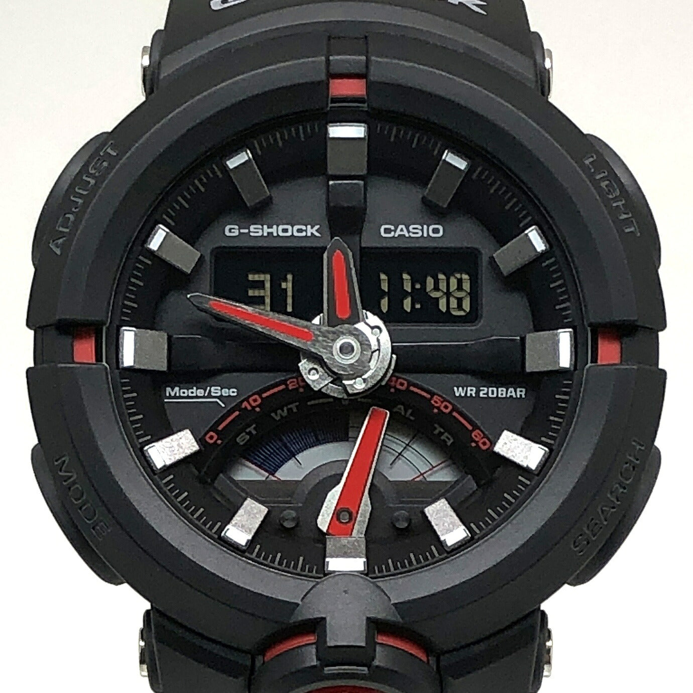 G-SHOCK GA-500 Wide Face Ana-Digi Black Red Watch Size ONE SIZE