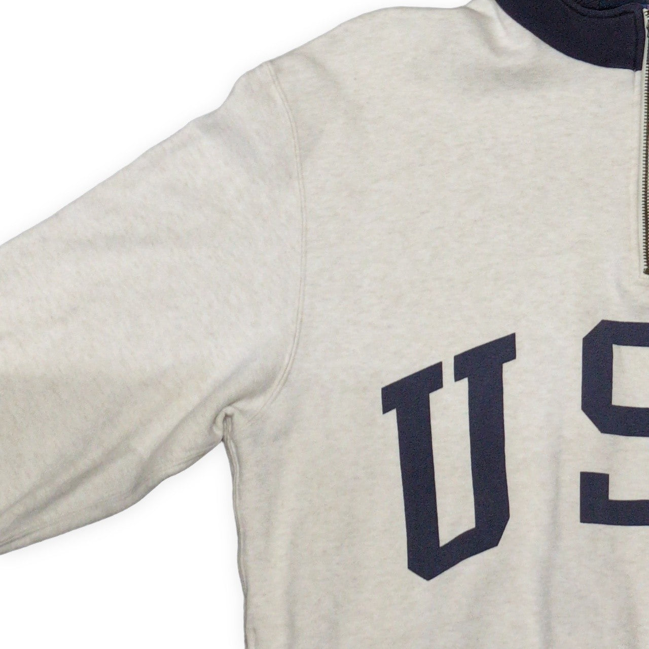 POLO SPORT 90's USA Print Half-Zip Sweatshirt Size XL