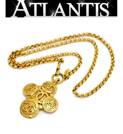 CHANEL Vintage Gold 5P Coco Mark Long Necklace Size ONE SIZE