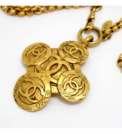 CHANEL Vintage Gold 5P Coco Mark Long Necklace Size ONE SIZE