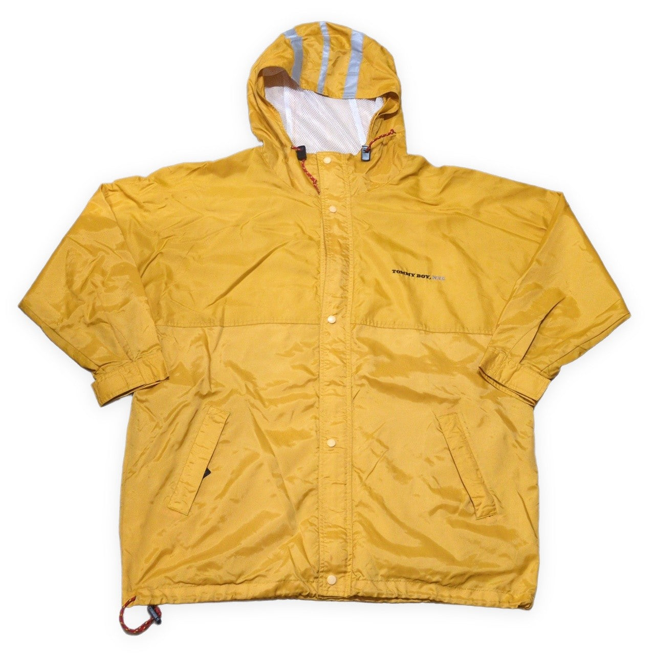 TOMMY BOY RECORDS 90s Nylon Back Logo Print Jacket Size L