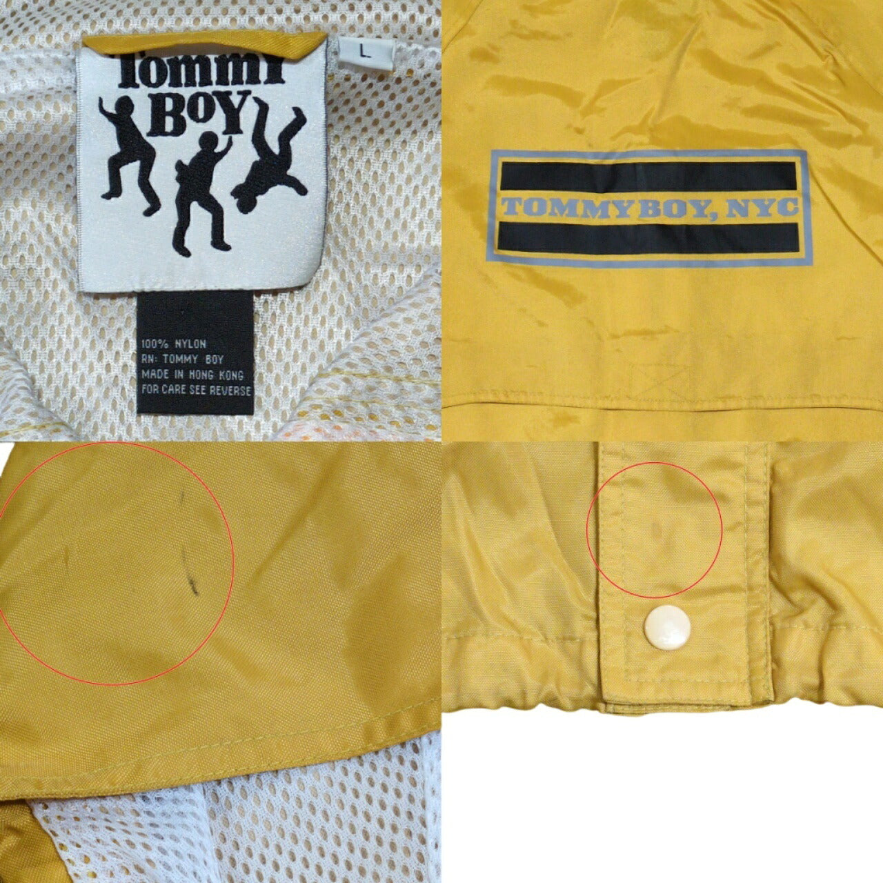 TOMMY BOY RECORDS 90s Nylon Back Logo Print Jacket Size L