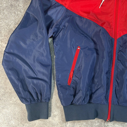 NIKE 80s Vintage Nylon Zip-Up Jacket Red Navy Size M