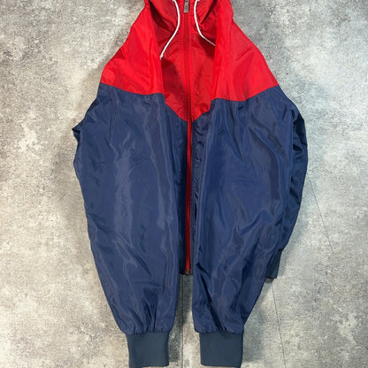 NIKE 80s Vintage Nylon Zip-Up Jacket Red Navy Size M