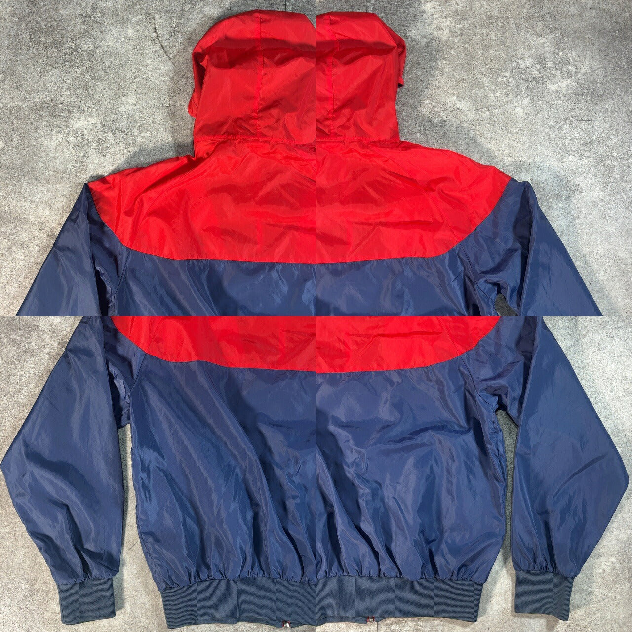 NIKE 80s Vintage Nylon Zip-Up Jacket Red Navy Size M