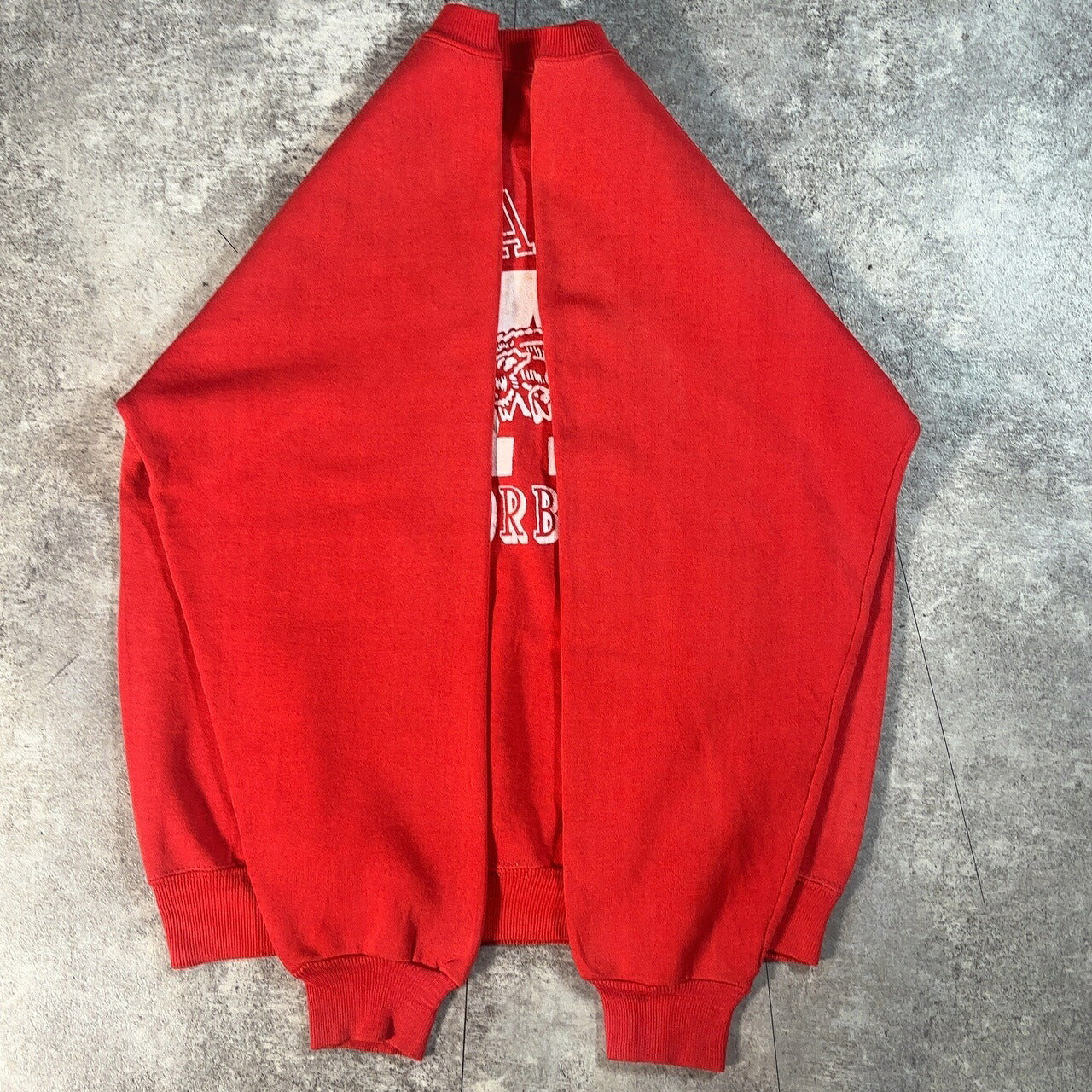 Vintage 70s Red ARKANSAS Raglan College Sweatshirt Size M