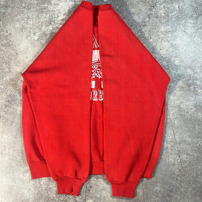 Vintage 70s Red ARKANSAS Raglan College Sweatshirt Size M