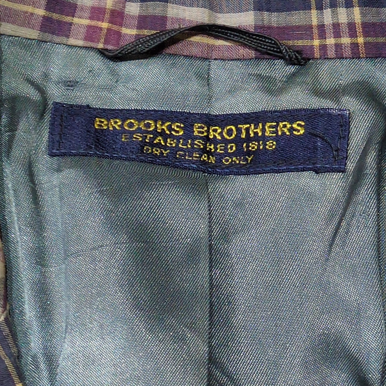BROOKS BROTHERS 80s 2-Button Check Tailored Blazer Size 36R