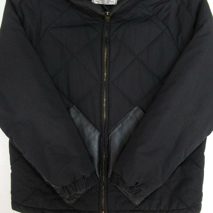 CALEE Diamond Stitch Leather Panel Padded Jacket Size L