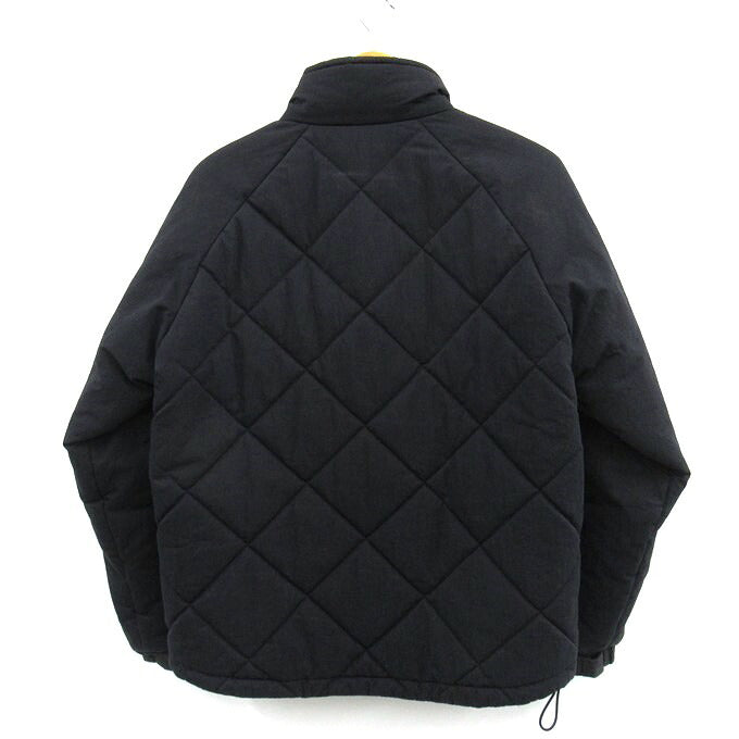 CALEE Diamond Stitch Leather Panel Padded Jacket Size L