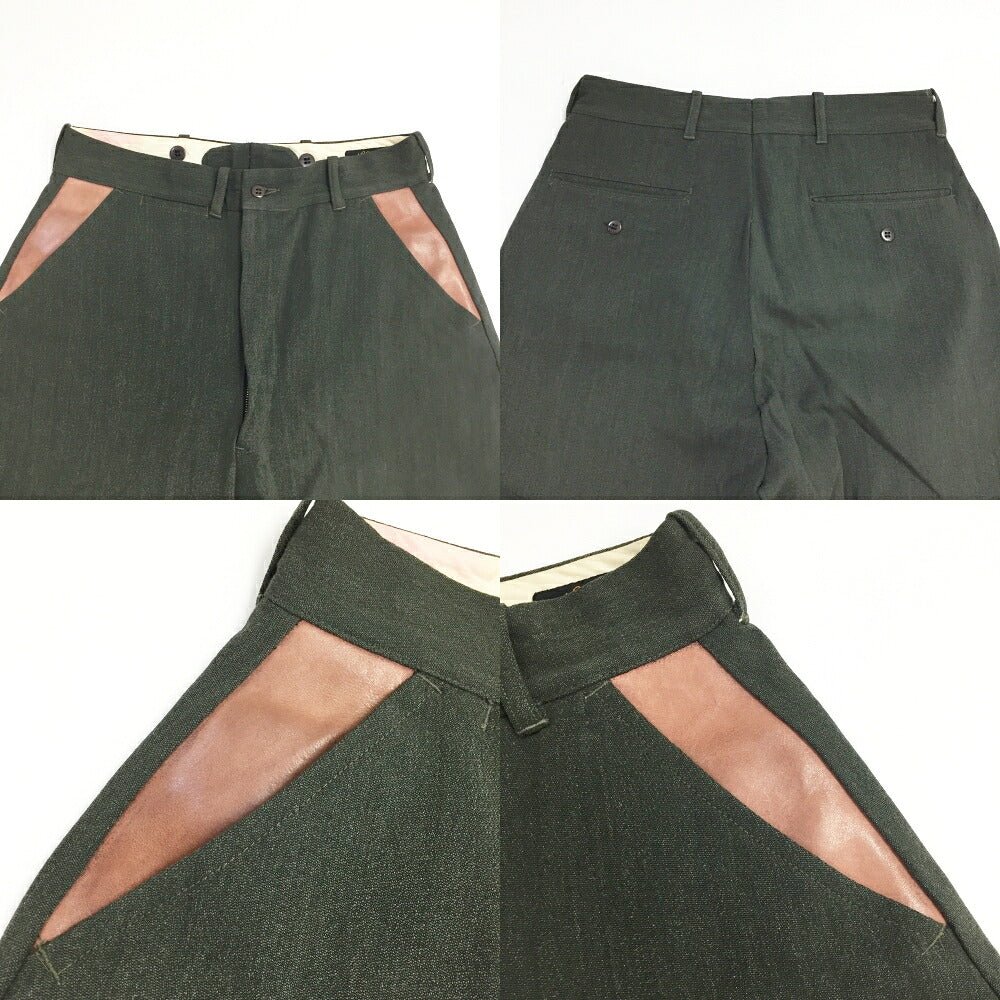 L.L.Bean 60s Leather Panel Jockey Pants TALON ZIP