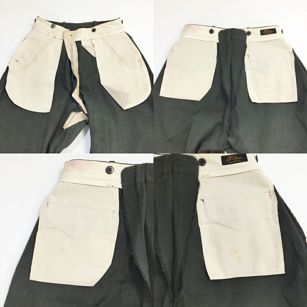 L.L.Bean 60s Leather Panel Jockey Pants TALON ZIP