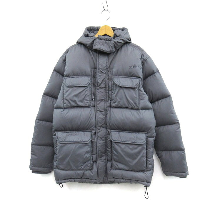 OLD STUSSY 90s-00s Down Jacket Gray Size L