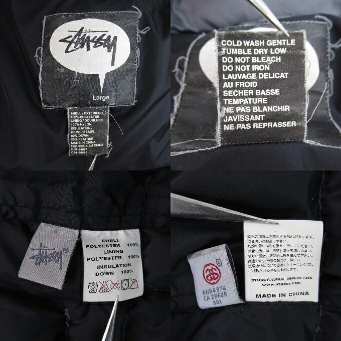 OLD STUSSY 90s-00s Down Jacket Gray Size L