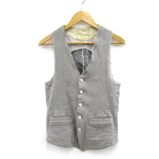 ISAMUKATAYAMA BACKLASH 15SS Linen Vest Gray Size M
