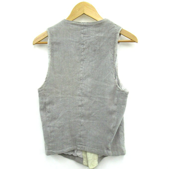 ISAMUKATAYAMA BACKLASH 15SS Linen Vest Gray Size M