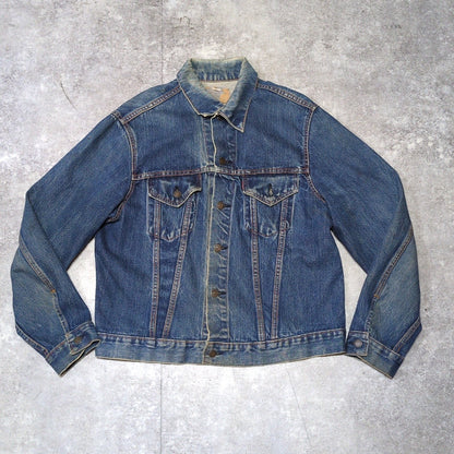 LEVI'S 60s 70505 BIG-E Back Print Denim Jacket Blue Size 46