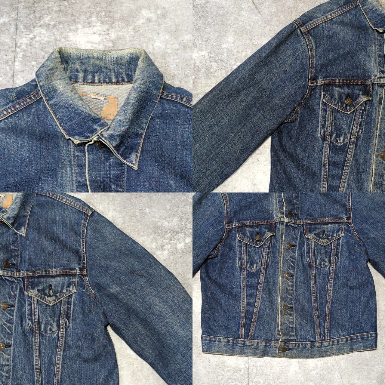 LEVI'S 60s 70505 BIG-E Back Print Denim Jacket Blue Size 46