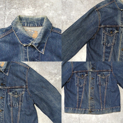 LEVI'S 60s 70505 BIG-E Back Print Denim Jacket Blue Size 46