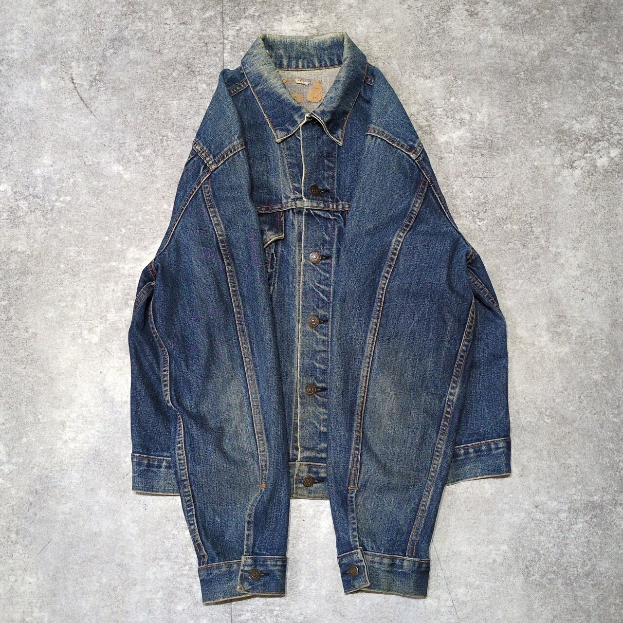 LEVI'S 60s 70505 BIG-E Back Print Denim Jacket Blue Size 46