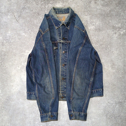 LEVI'S 60s 70505 BIG-E Back Print Denim Jacket Blue Size 46