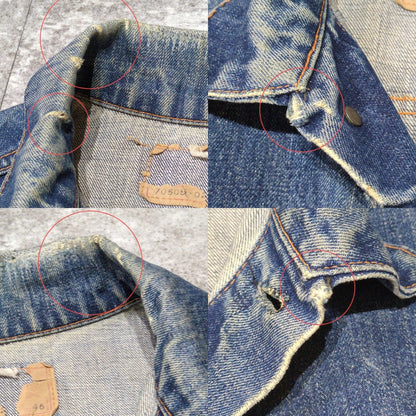LEVI'S 60s 70505 BIG-E Back Print Denim Jacket Blue Size 46