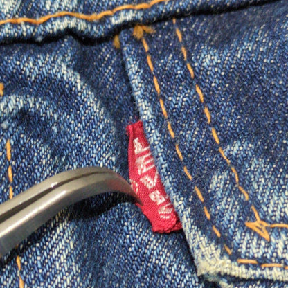 LEVI'S 60s 70505 BIG-E Back Print Denim Jacket Blue Size 46