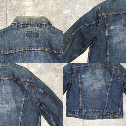 LEVI'S 60s 70505 BIG-E Back Print Denim Jacket Blue Size 46