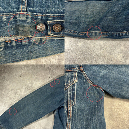 LEVI'S 60s 70505 BIG-E Back Print Denim Jacket Blue Size 46