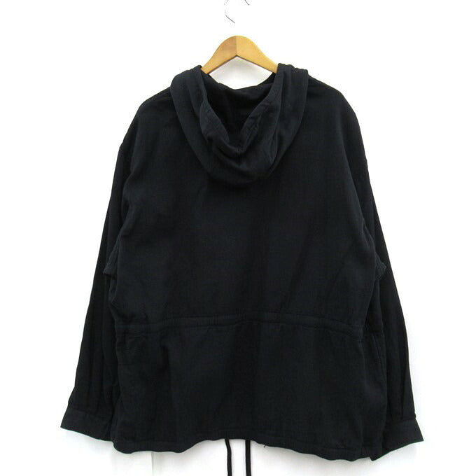 WTAPS 25AW CHAMBER Long Sleeve Twill Hoodie Black Size 04