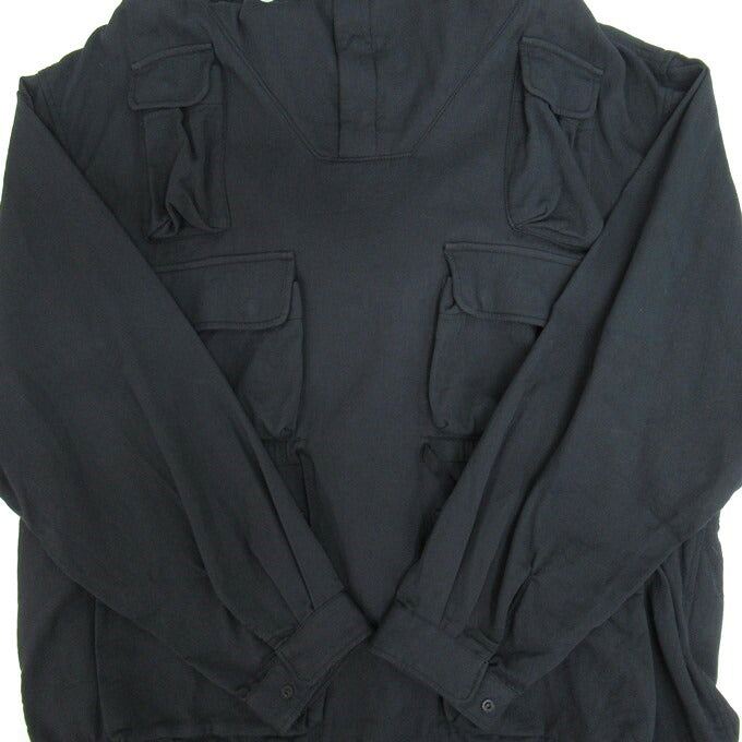 WTAPS 25AW CHAMBER Long Sleeve Twill Hoodie Black Size 04