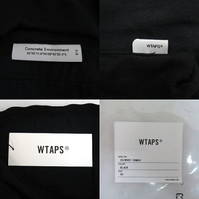 WTAPS 25AW CHAMBER Long Sleeve Twill Hoodie Black Size 04