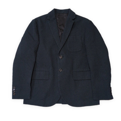 THE SHINZONE Seersucker Stripe Cotton Blazer Navy Size 40R