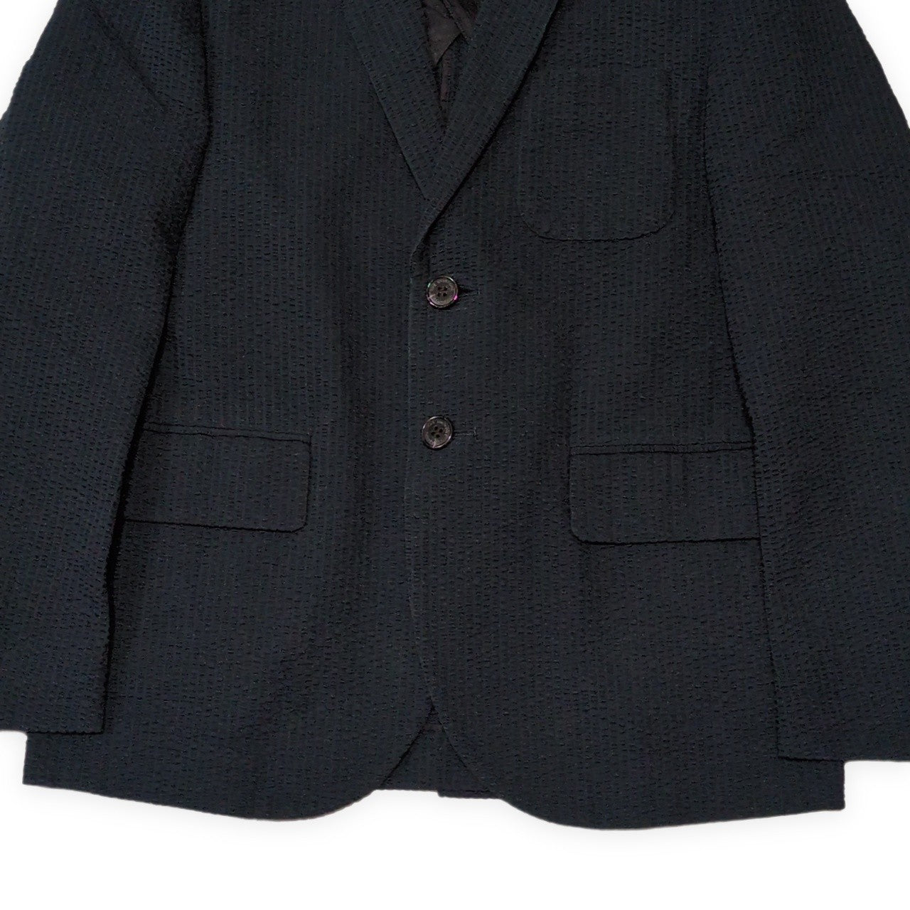 THE SHINZONE Seersucker Stripe Cotton Blazer Navy Size 40R