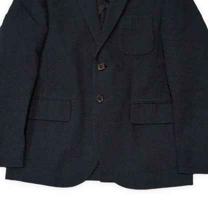 THE SHINZONE Seersucker Stripe Cotton Blazer Navy Size 40R