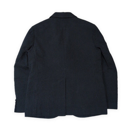 THE SHINZONE Seersucker Stripe Cotton Blazer Navy Size 40R