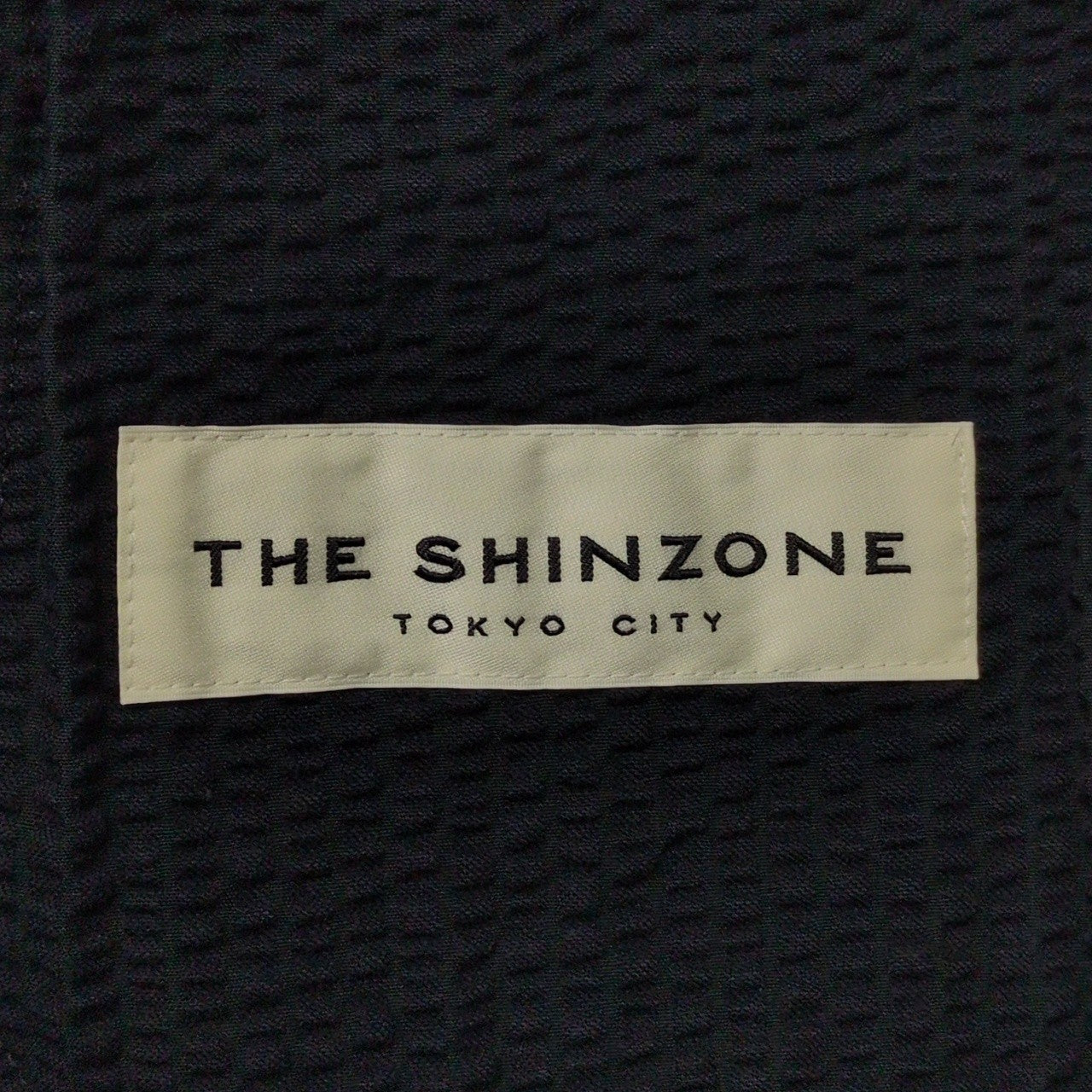 THE SHINZONE Seersucker Stripe Cotton Blazer Navy Size 40R