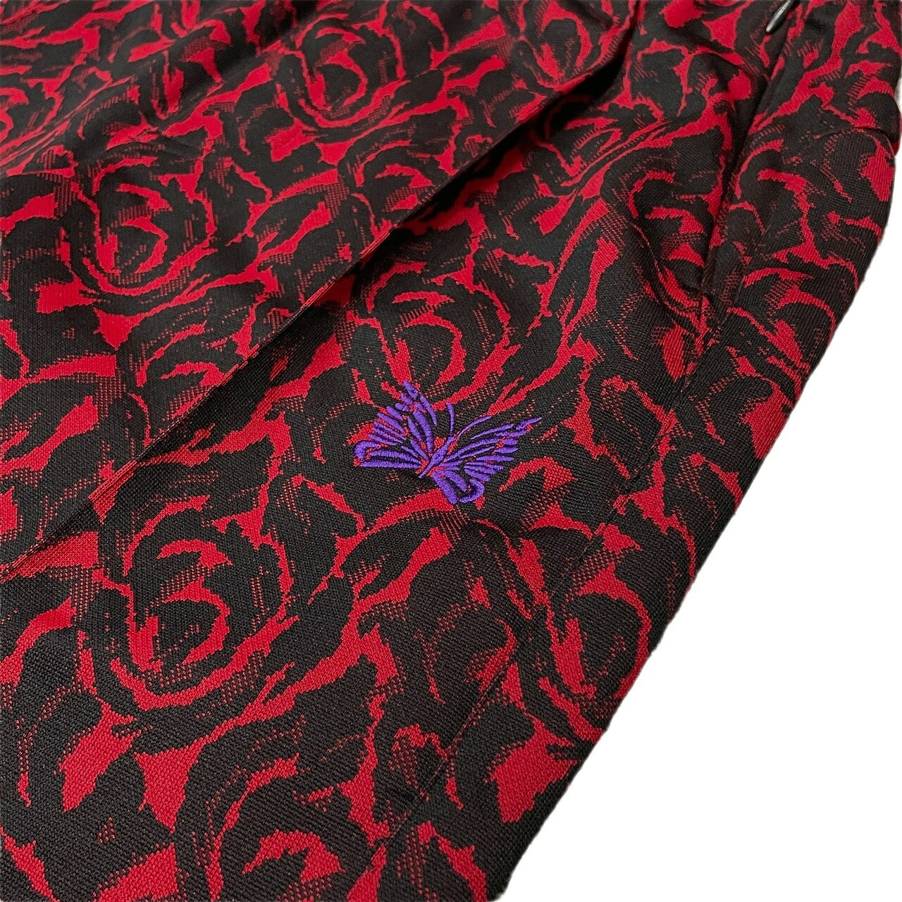 BARACUTA x Needles 23SS Jacquard Track Pants Red Sweatpants Size M