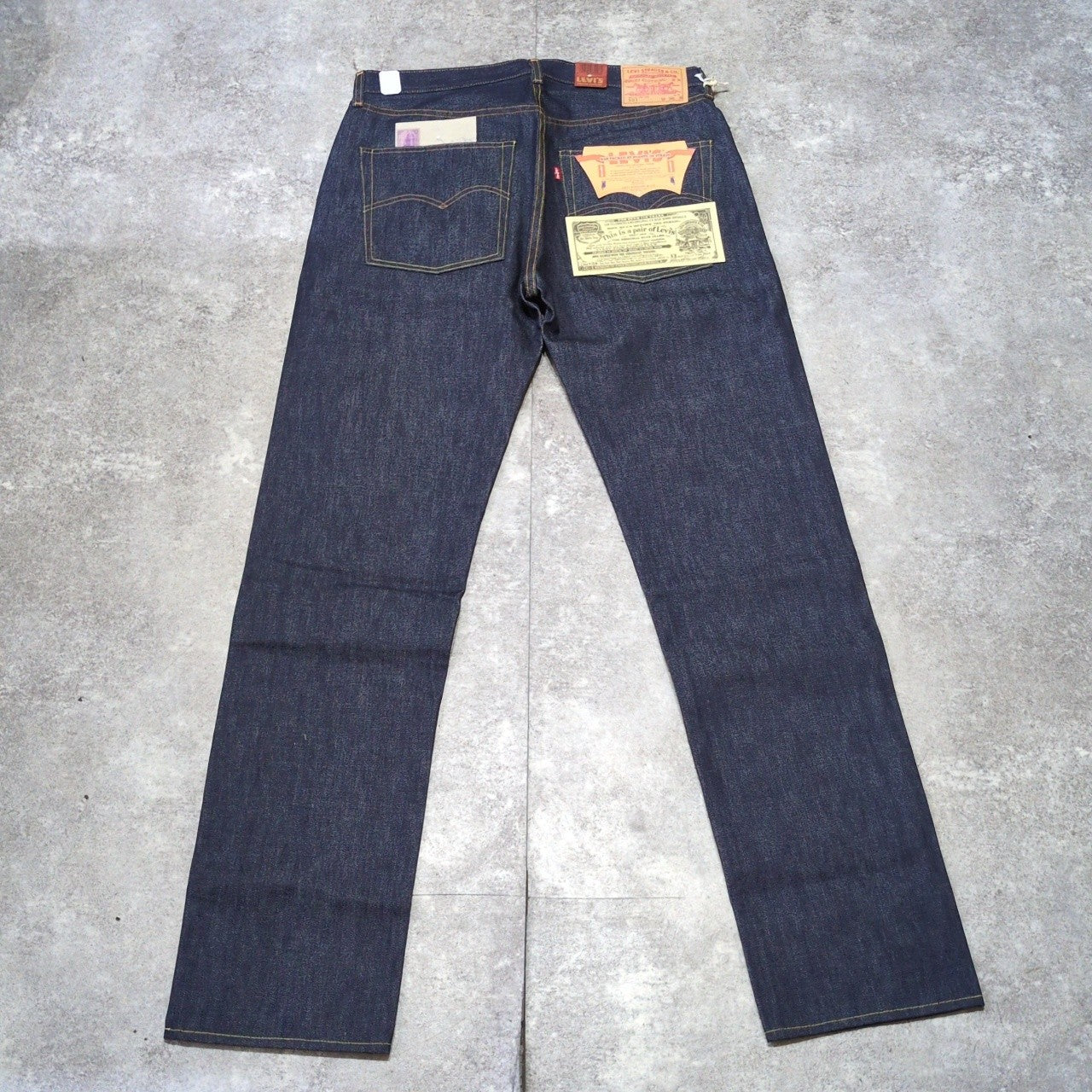 LEVI'S LVC 1966 501 Double Name Selvedge Jeans Blue Size W34