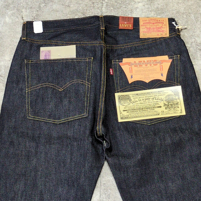 LEVI'S LVC 1966 501 Double Name Selvedge Jeans Blue Size W34