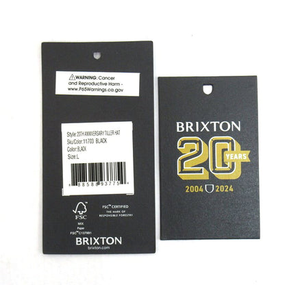 BRIXTON 20th Anniv Tiller Hat Black Size 7 1/2