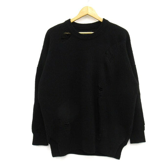 NEIGHBORHOOD SAVAGE Crew Knit Sweater Black Size S