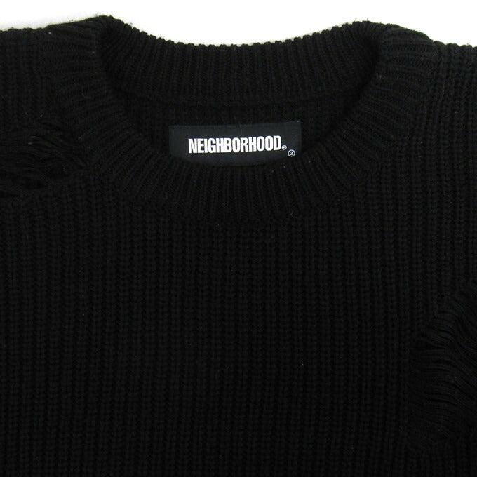 NEIGHBORHOOD SAVAGE Crew Knit Sweater Black Size S