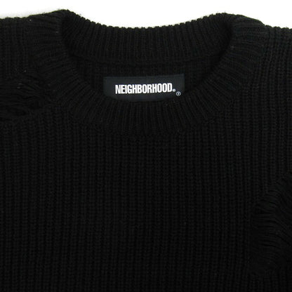 NEIGHBORHOOD SAVAGE Crew Knit Sweater Black Size S