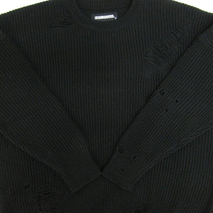 NEIGHBORHOOD SAVAGE Crew Knit Sweater Black Size S